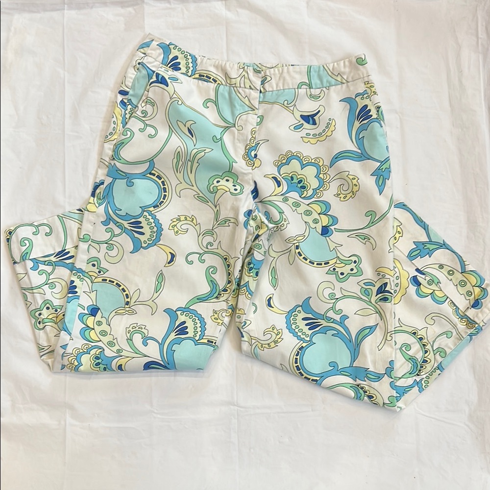 New York & Company Floral Capris - Blue, Green, Yellow